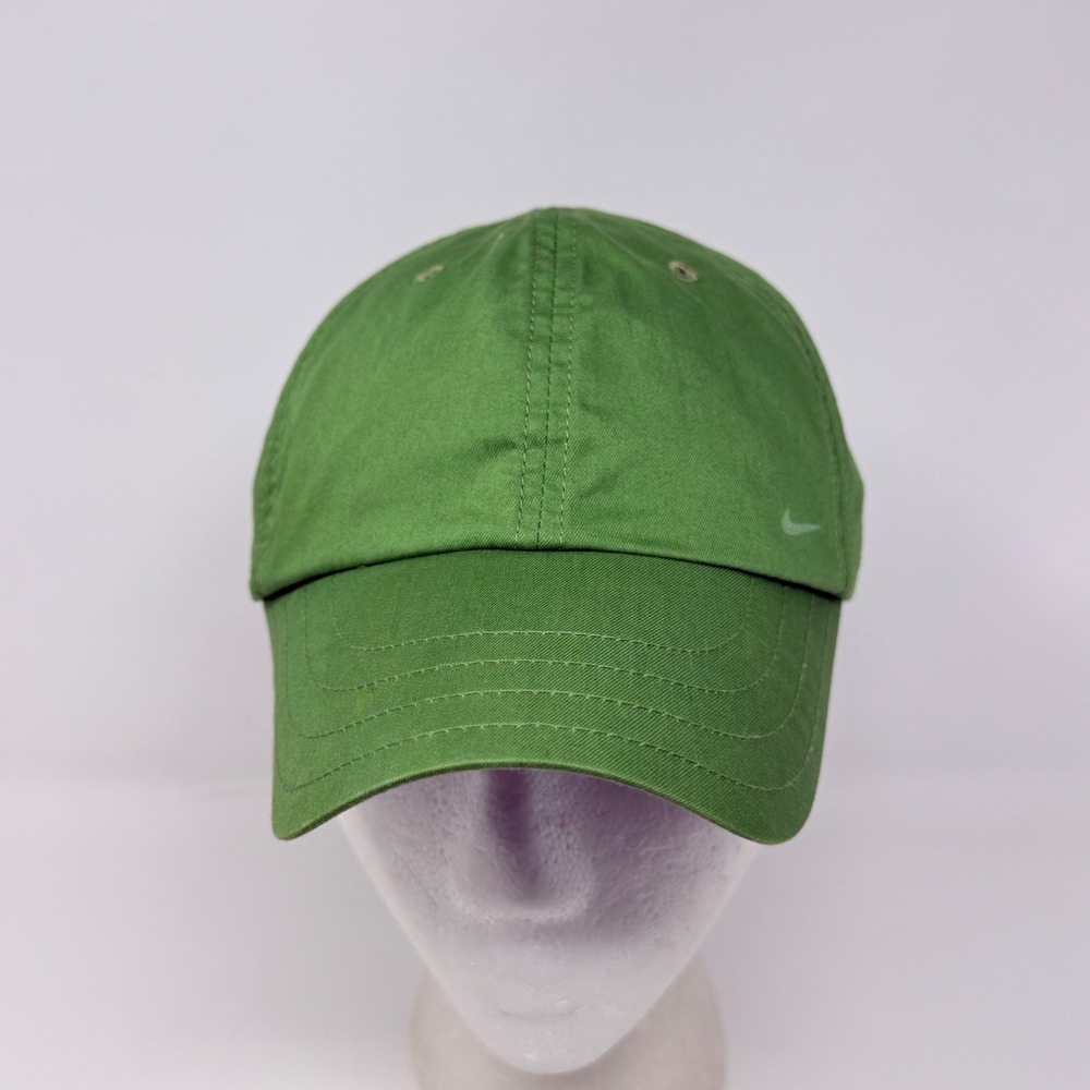 Vintage Sample Nike Golf Green Adjustable Strapback Baseball Hat Swoosh Logo Cap